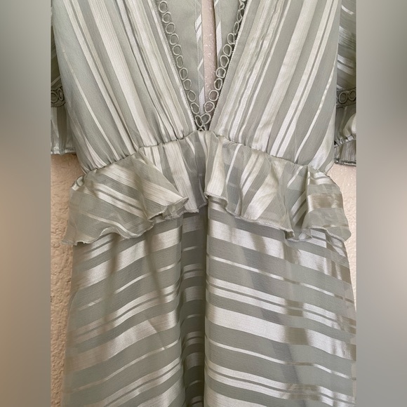 ASOS Design Maternity Sage Satin Green Dress - Picture 9 of 13